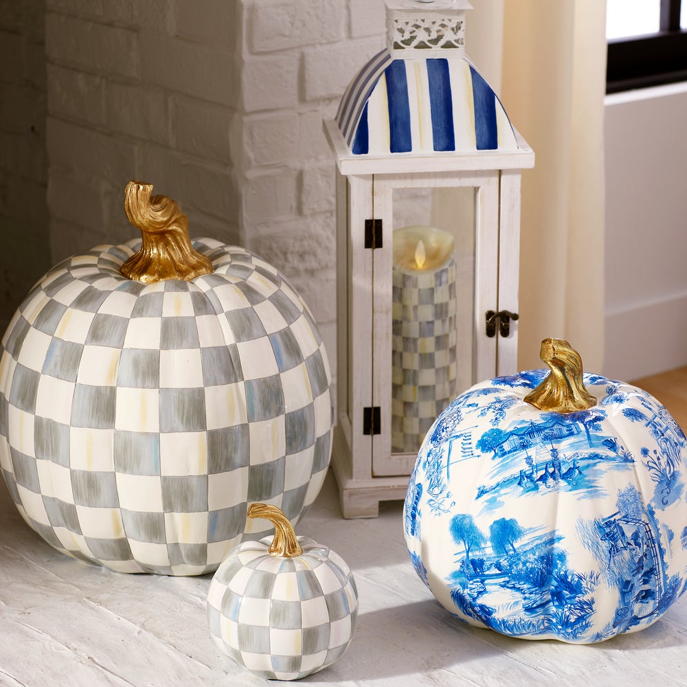 MacKenzie Childs: Sterling Check Mini Pumpkin