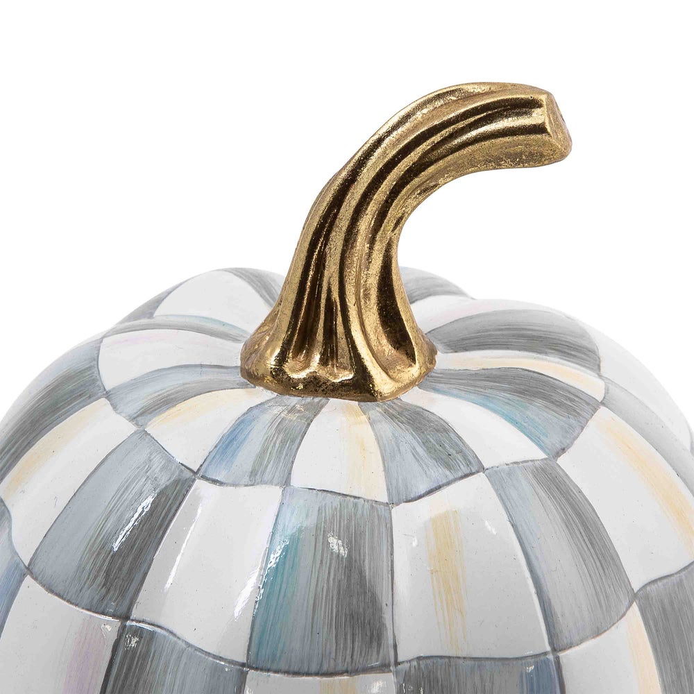 MacKenzie-Childs Sterling Check Pumpkin - Thumbnail 5