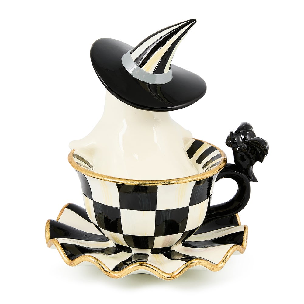 Courtly Check Teacup Ghost Decor - Thumbnail 3