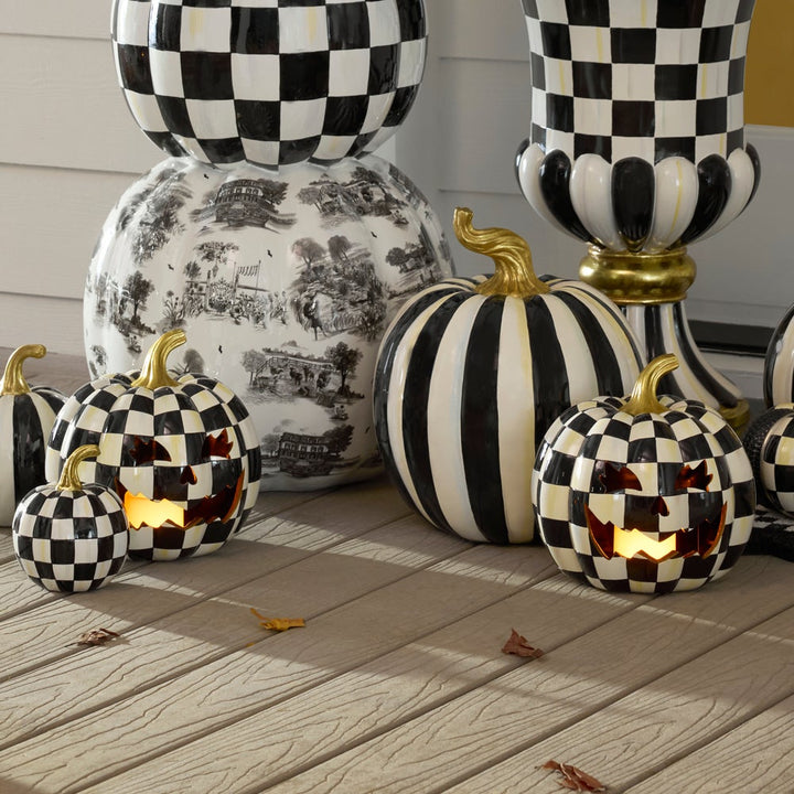 MacKenzie Childs: Courtly Check Illuminated Jack O' Lantern