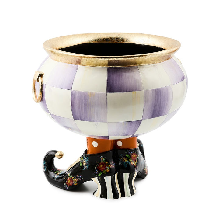 MacKenzie Childs: Halloween Fergal Violet Check Cauldron