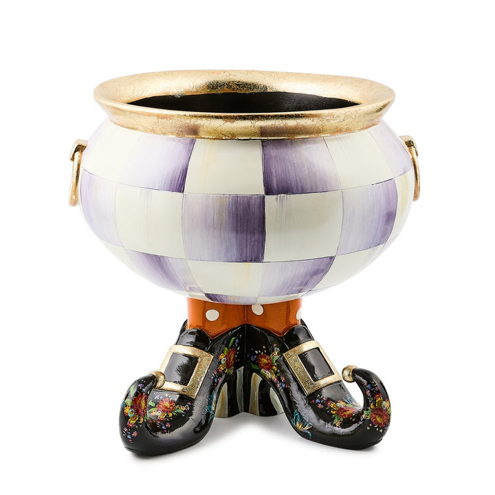 MacKenzie Childs: Halloween Fergal Violet Check Cauldron