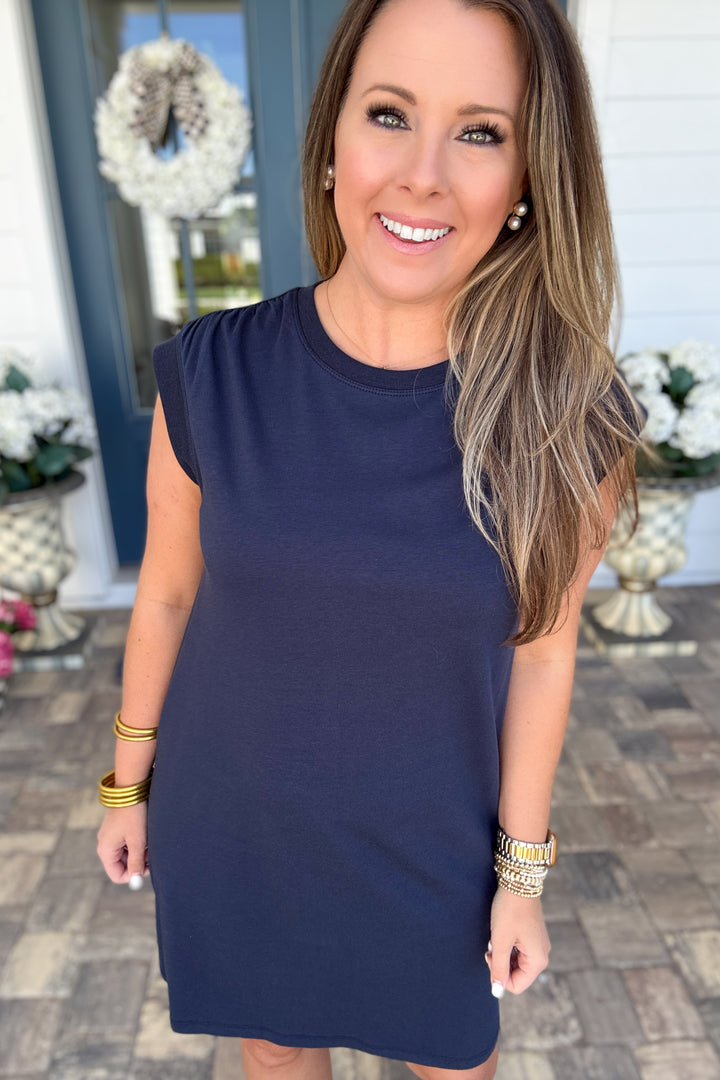 Z Supply: Routine Shift Mini Dress - Navy