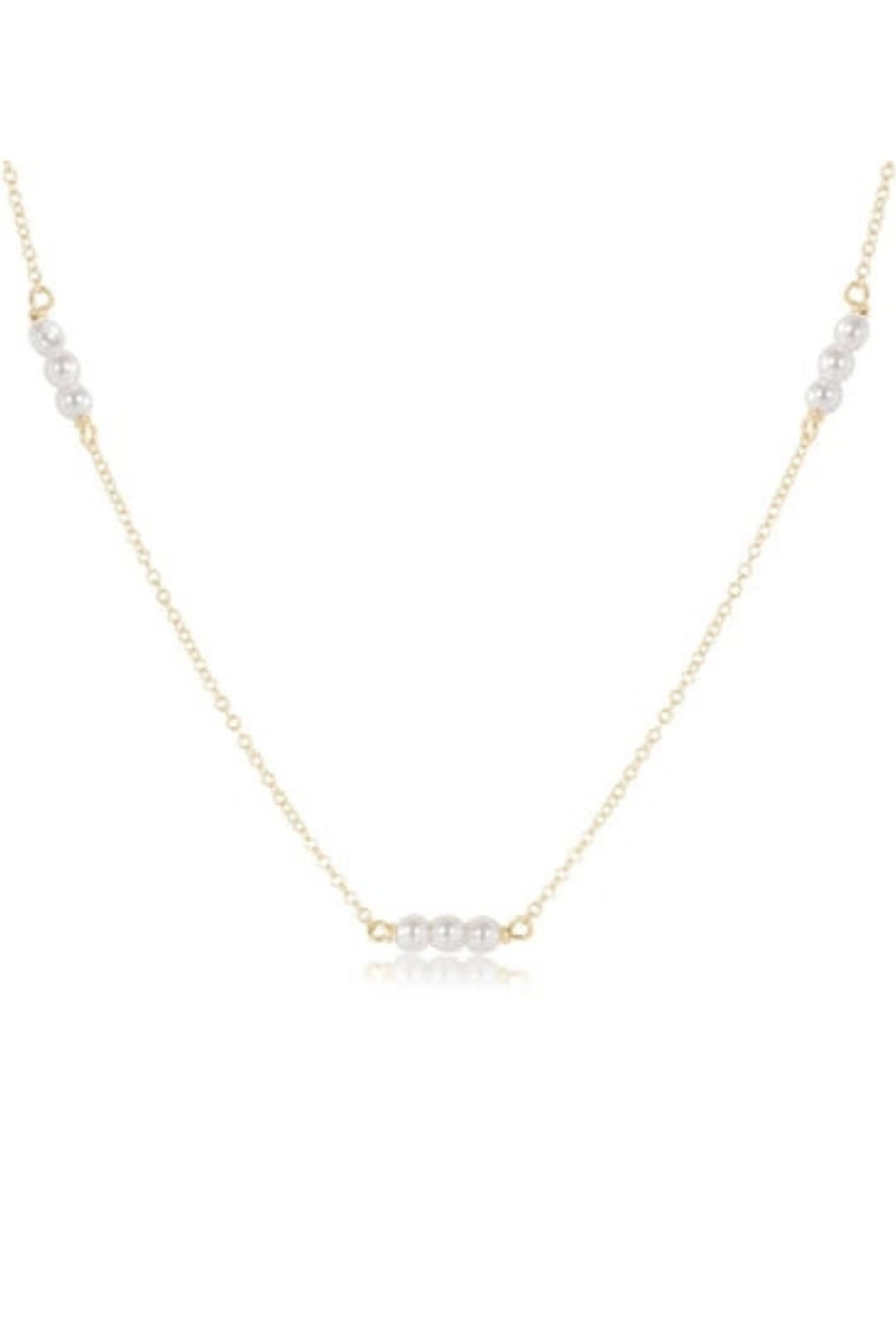 enewton: 15" Choker Joy Simplicity Chain Gold - 3mm  Pearl - B Social Boutique