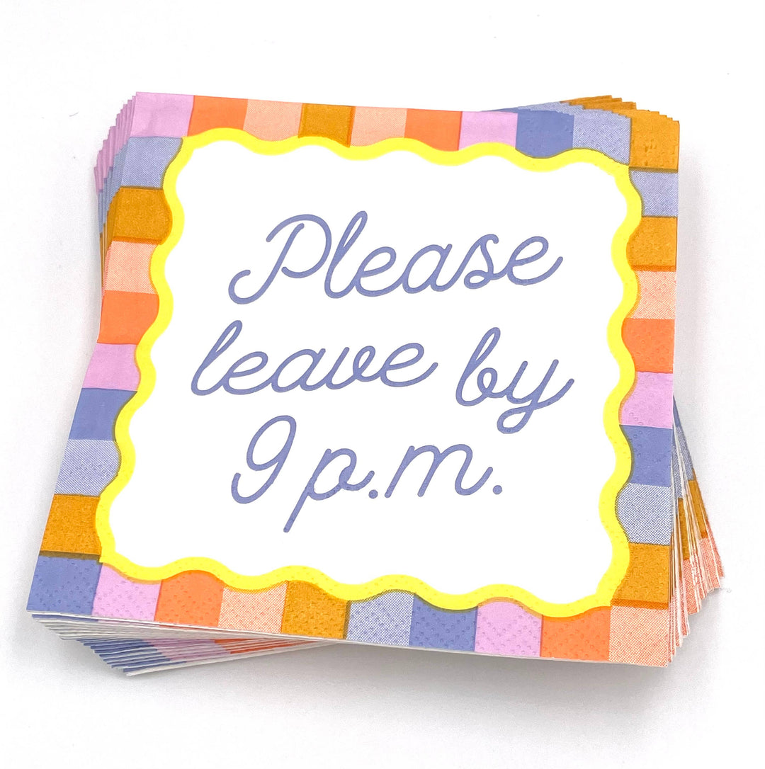 Festive  Please Leave By 9P.M. Napkins