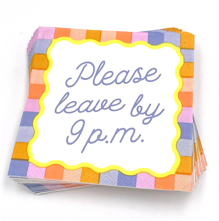 Festive  Please Leave By 9P.M. Napkins