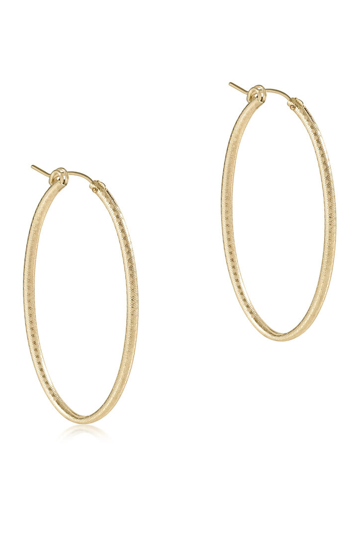 enewton: Oval Gold 2" Hoop - Textured - B Social Boutique
