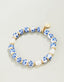 Spartina 449: Ceramic Stretch Bracelet 8mm Blue Flowers