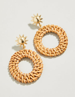 Spartina 449: Sunshine Wicker Earrings -Natural