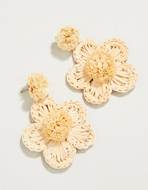 Spartina 449: Crochet Flower Earrings - Natural