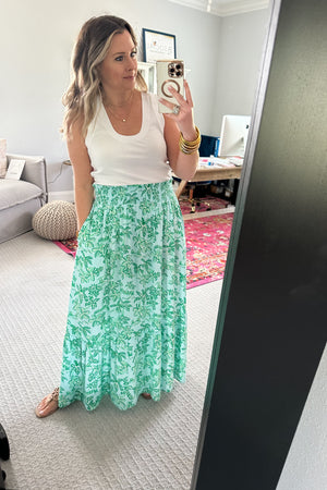 Vivian Skirt- Island Oasis Green