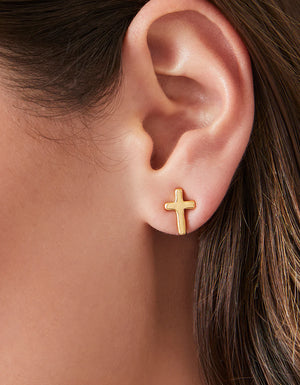 Spartina 449: Cross Stud Earrings Cross