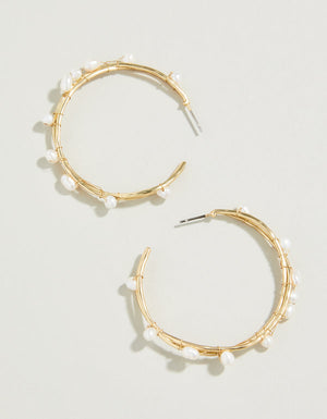 Spartina 449: Swell Hoop Earrings Pearl