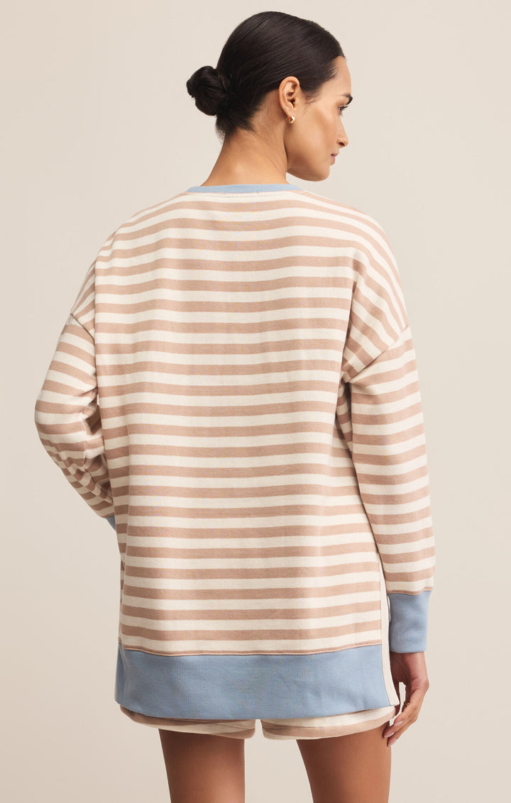Z Supply: Layer Up Stripe Sweatshirt Evening Sand