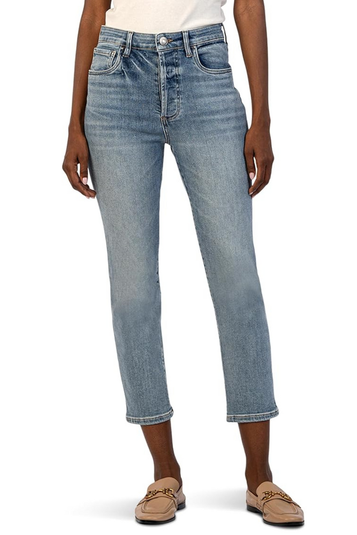 KUT: Elizabeth High Rise Crop Straight Leg Jean - Supported