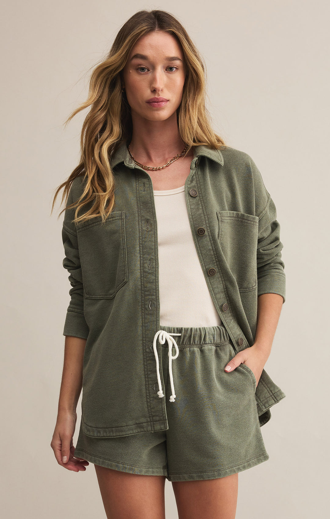 Z Supply: All Day Knit Jacket - Hunter Green