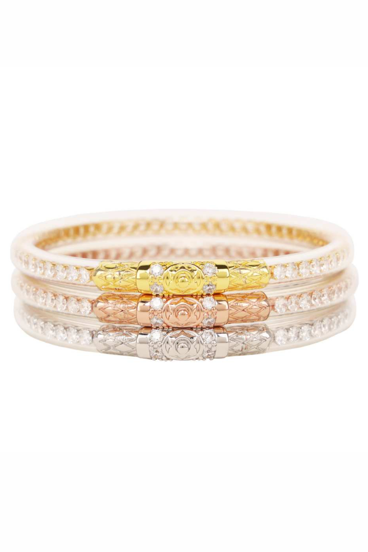 BuDha Girl: Three Queens All Weather Bangles® (AWB®) - Clear Crystal
