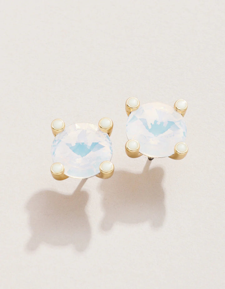 Spartina 449: Clara Stud Earrings White Opal