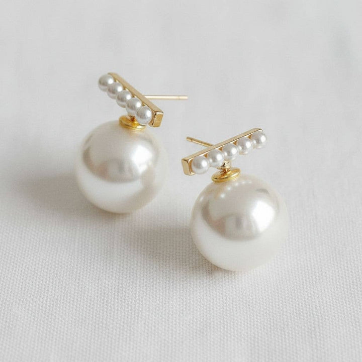 Geometric Pearl-Inspired Drop Earrings - B Social Boutique