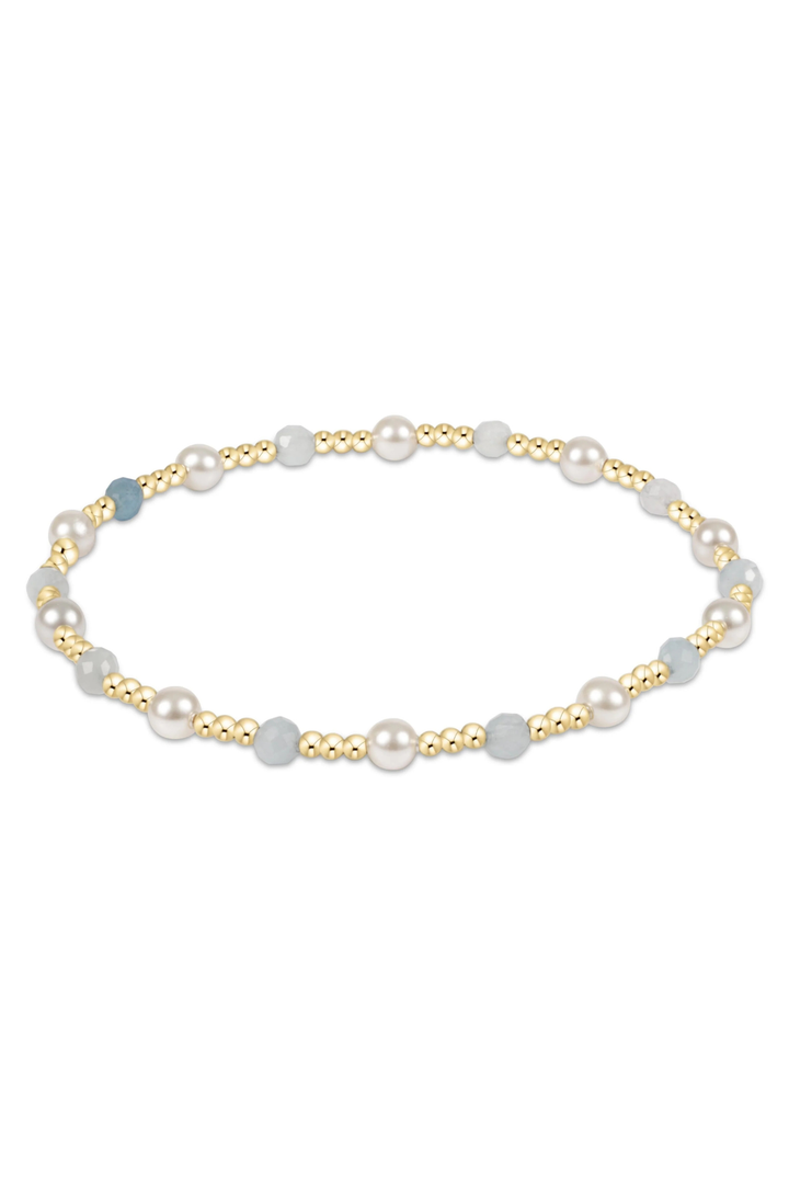 enewton: Pearl Sincerity Pattern 4mm Bead Bracelet - Aquamarine