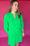 Simply Chic Shift Dress - Kelly Green