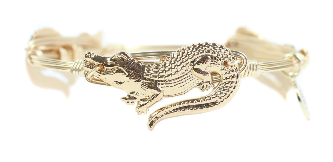 Gold Alligator Bangle Bracelet: Standard