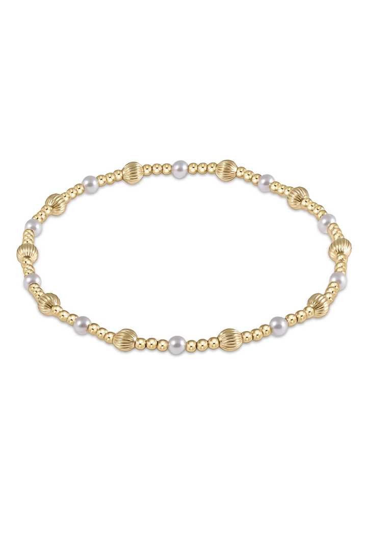 enewton: Dignity Sincerity Pattern 4mm Bracelet - Pearl