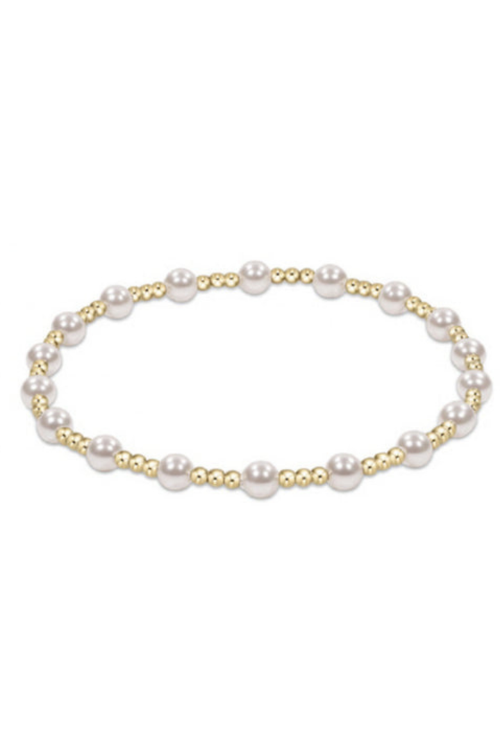 enewton: Classic Sincerity Pattern 4mm Bracelet - Pearl - B Social Boutique