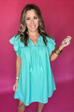 Check Me Out Scallop Dress - Aqua