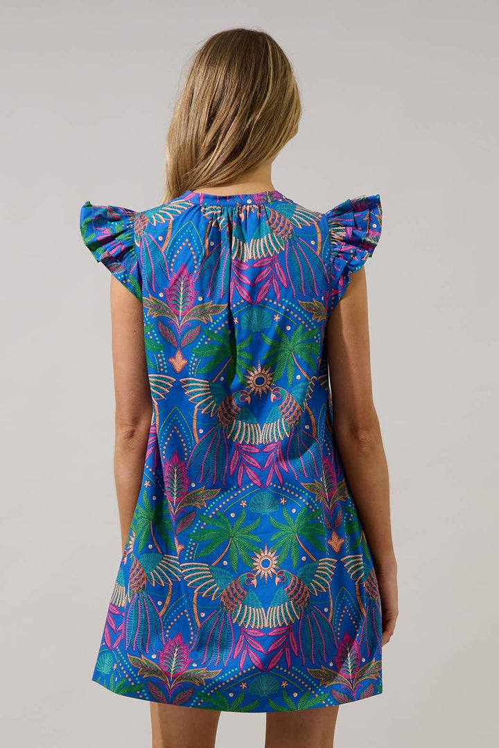 Yori Tropical  Ruffle Mini Dress
