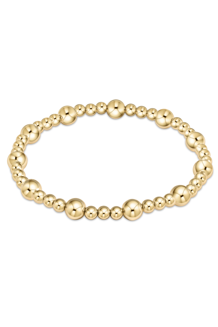 enewton: Classic Sincerity Pattern 6mm Bead Gold Bracelet