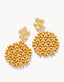 Spartina 449: Wood Bead Flower Earrings - Natural