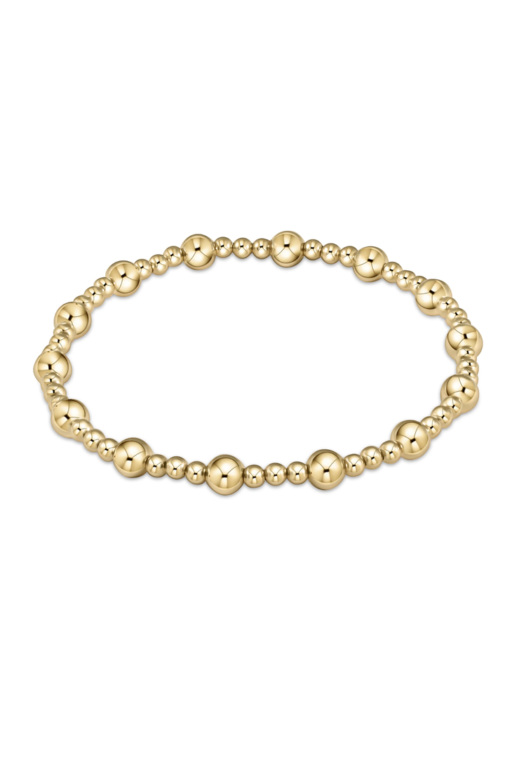 enewton: Classic Sincerity Pattern 5mm Bead Bracelet Gold