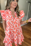 Abby Dress - Spring It On Coral