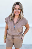 Walk It Now Romper - Mocha