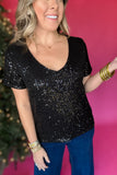 Z Supply: Marbella Sequin Top - Black