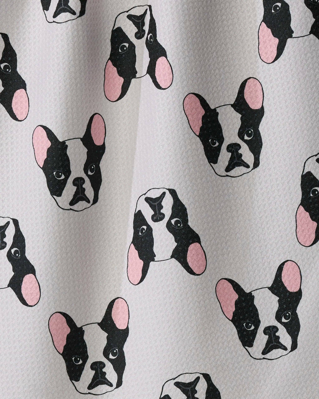 Frenchie Faces Tea Towel: Vanilla
