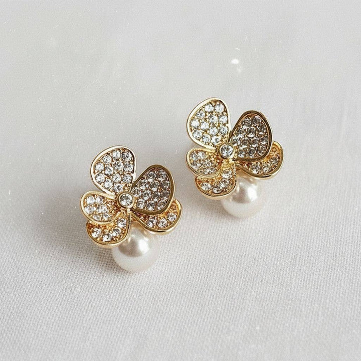 Floral-Inspired Gemstone Drop Earrings