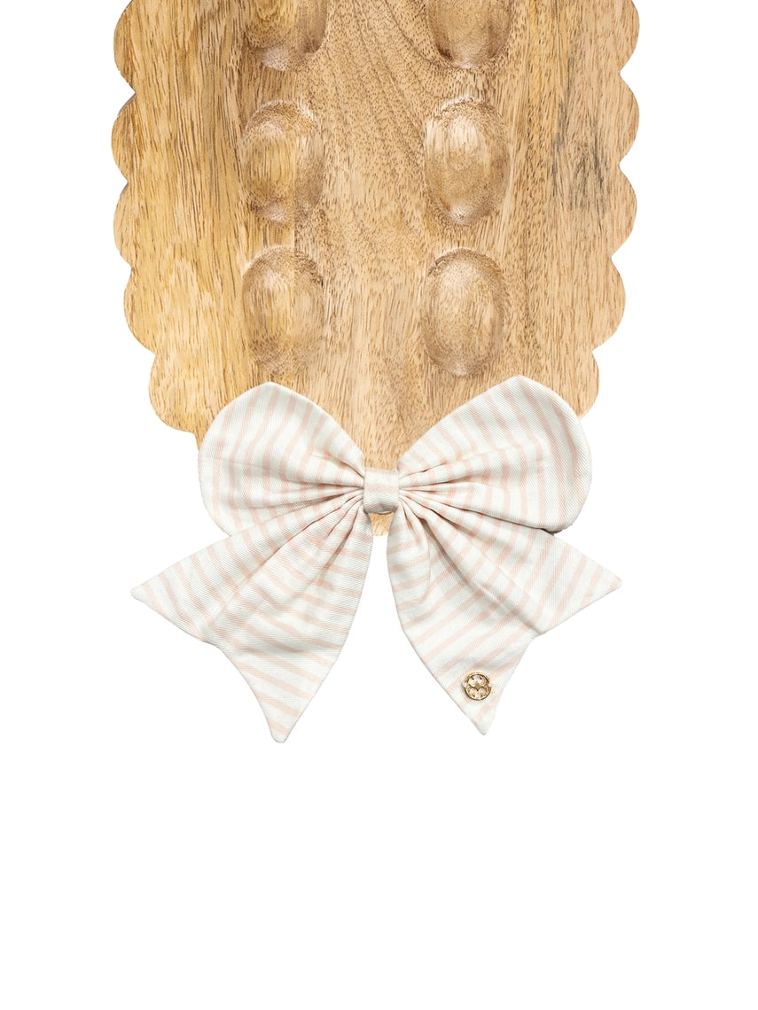 Mary Square: Fabric Bow Pink Stripe