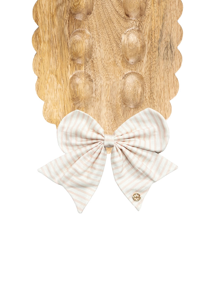 Mary Square: Fabric Bow Pink Stripe