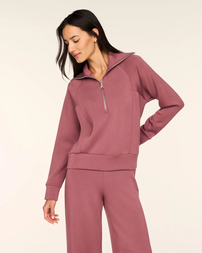 SPANX: AirEssentials Half Zip - Rum Raisin
