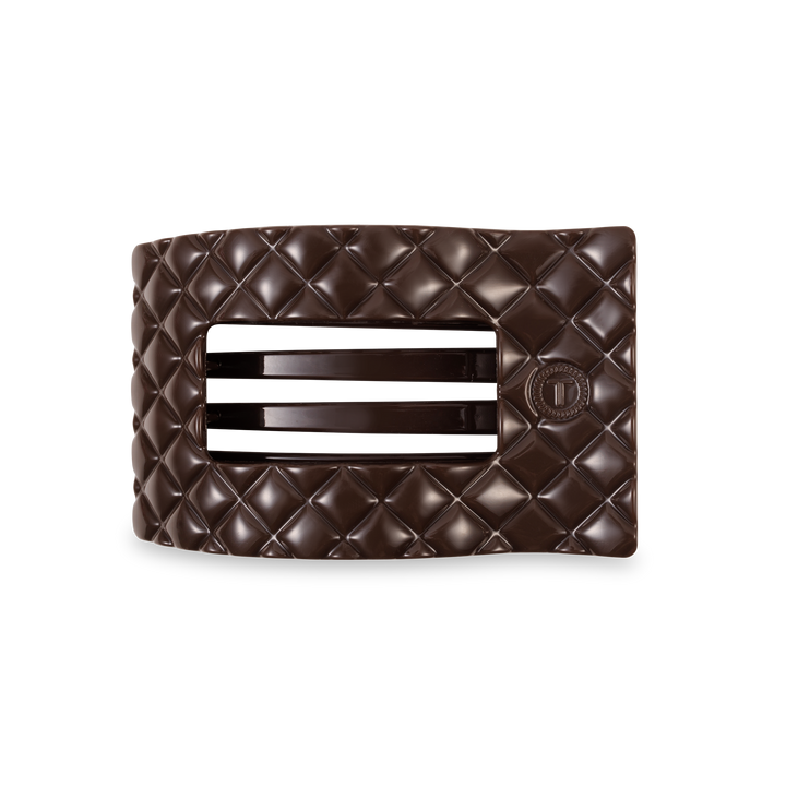 Flat Rectangle Hair Clip | Medium | Truly Taupe Quilted