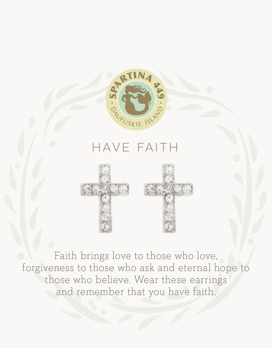 Spartina 449: Sea La Vie Stud Earrings Have Faith/Cross Silver