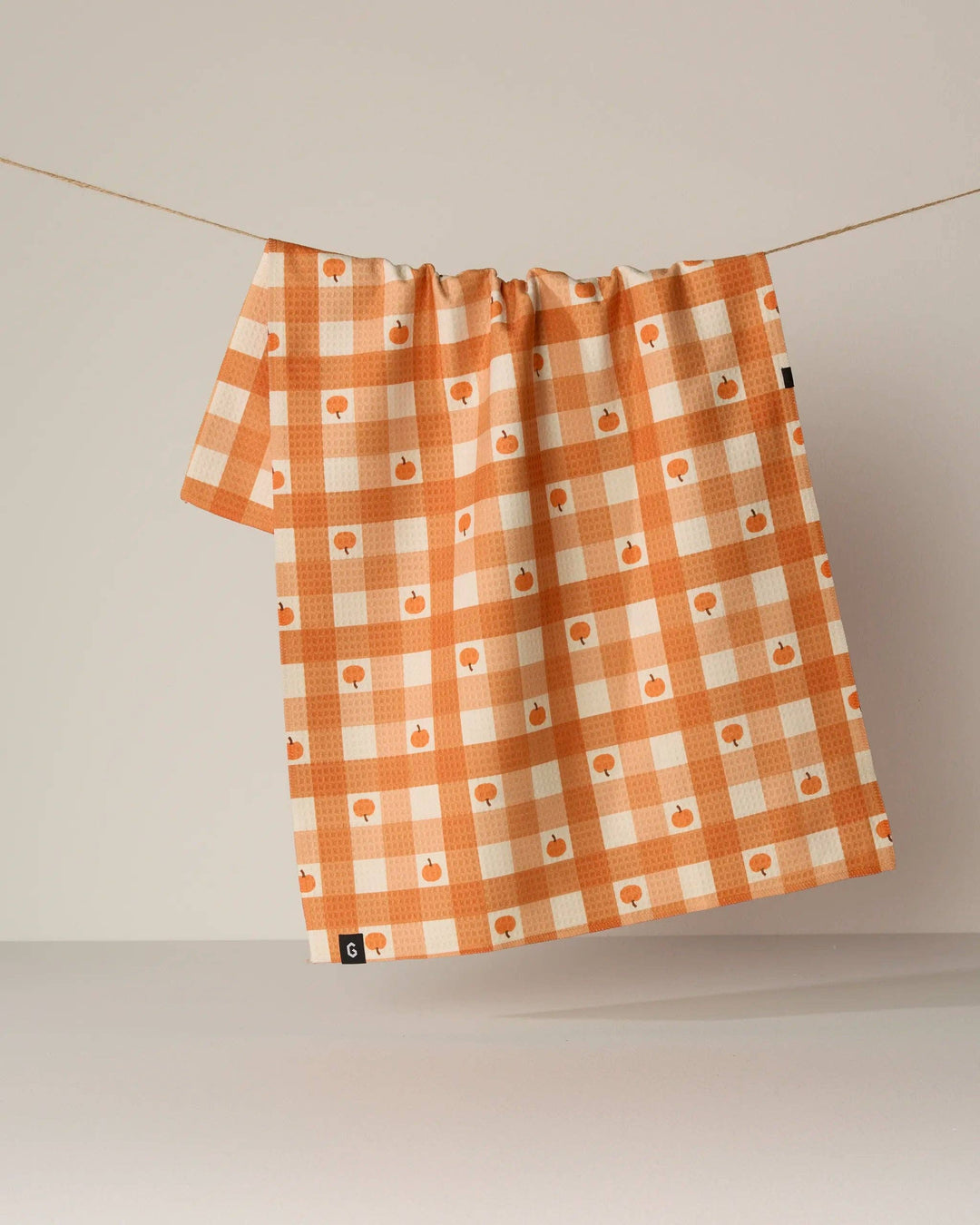 Pumpkin Check Luxe Kitchen Towel - Fall 2026