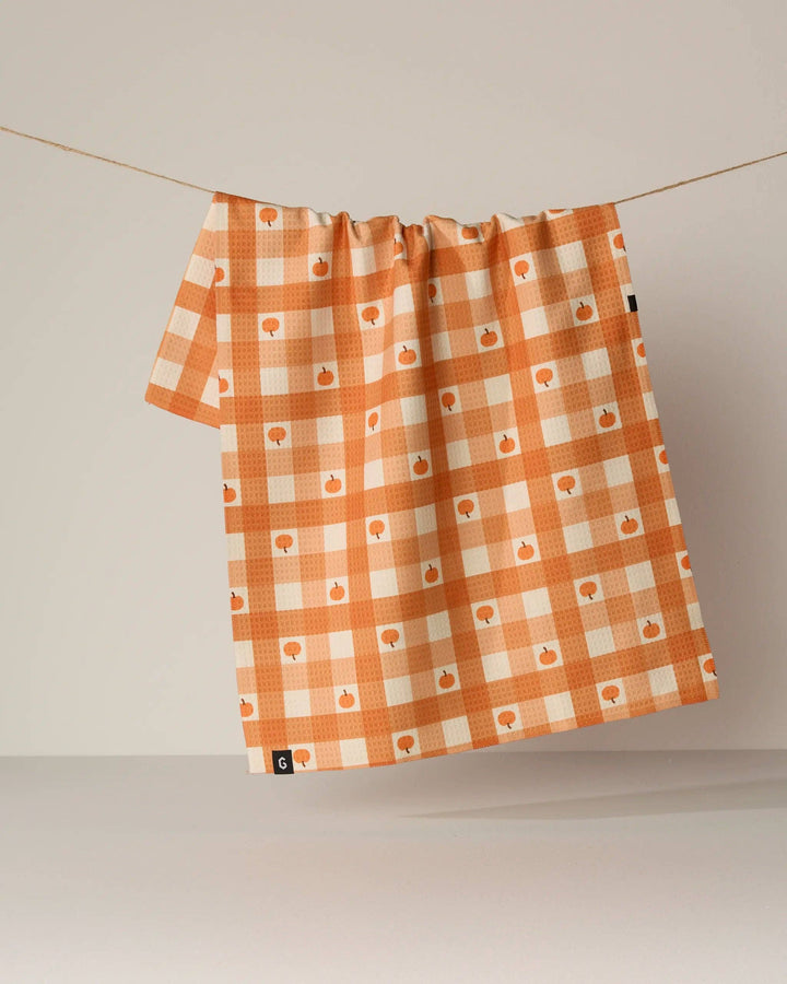Pumpkin Check Luxe Kitchen Towel - Fall 2026