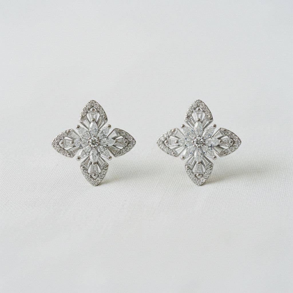 Clover-Inspired Gemstone Drop Earrings