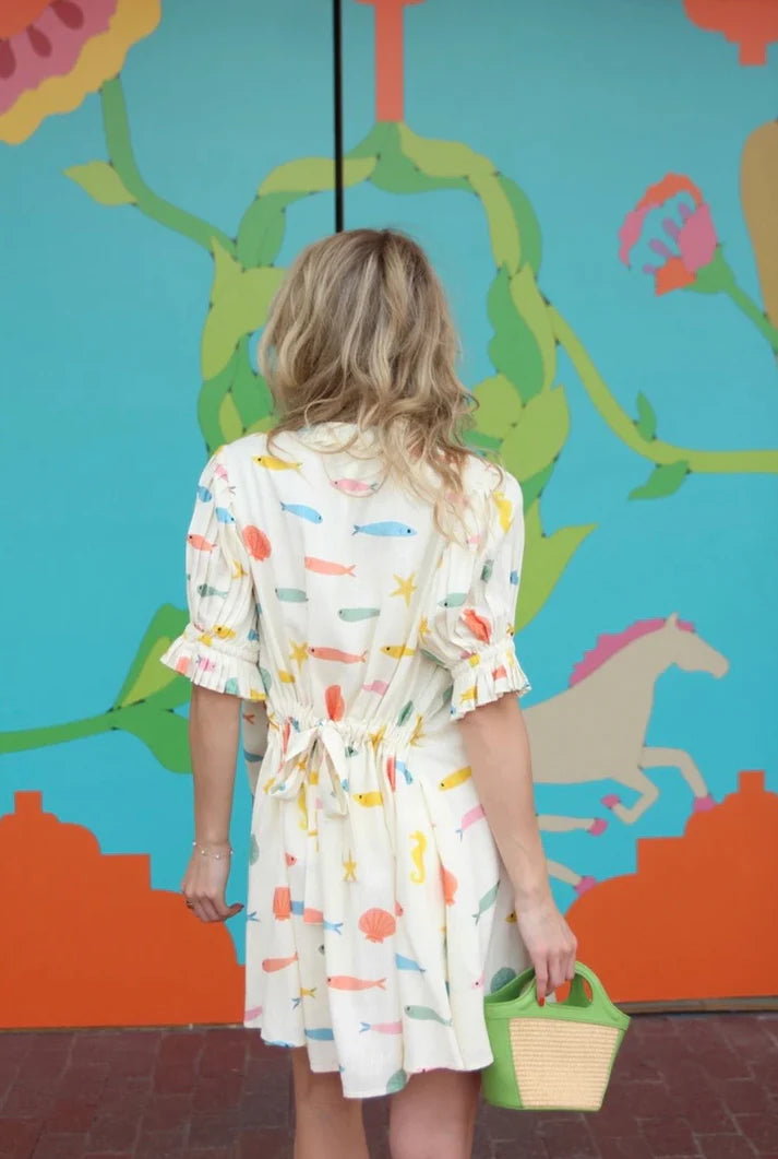 Karlie: Multi Fish Pleat Back Dress