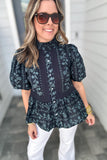 Midnight Dreaming Ruffle Blouse