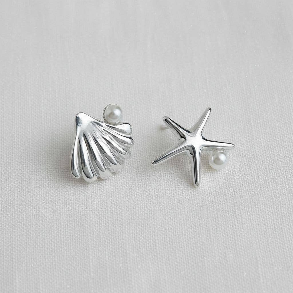 Ocean-Inspired Vintage Pearl Starfish Earrings