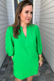 Simply Chic Shift Dress - Kelly Green